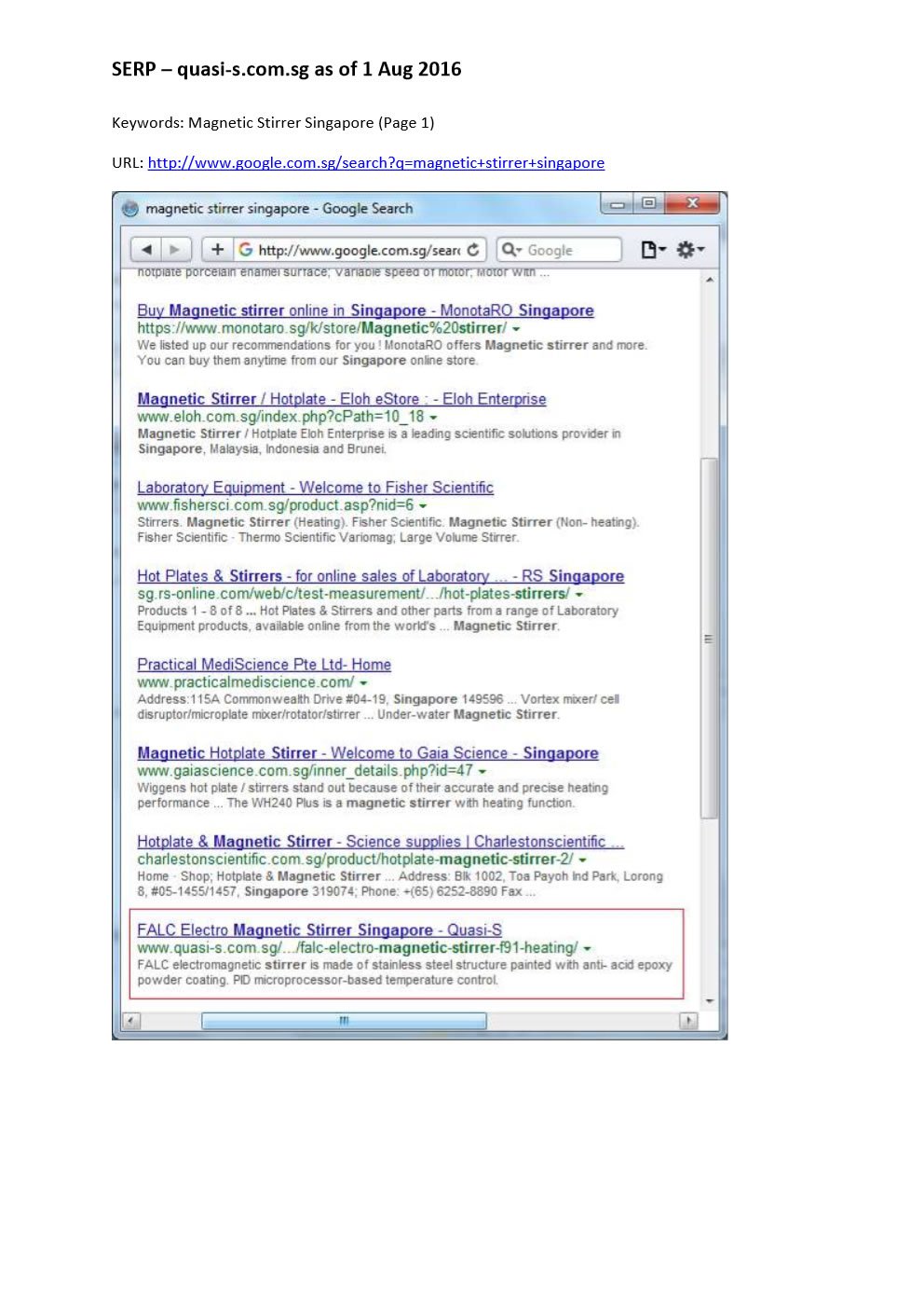 Google Ranking on Page 1